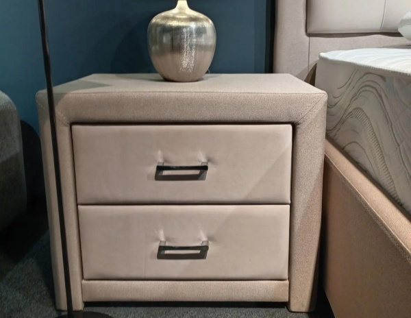 Кровать Аккорд 160*200 Багама 01 Энигма 04 бежевый + Тумбы прямые. Полоцкая
